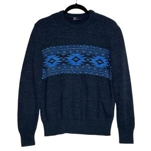 GAP Men’s Large Blue Patterned Crewneck Sweater